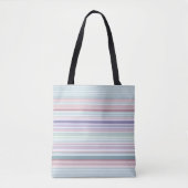 Aqua, Blush and Lavender Stripes Tote Bag (Voorkant)