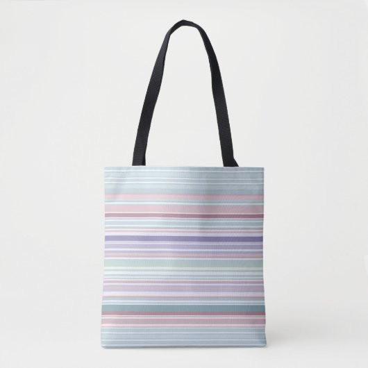 Aqua, Blush and Lavender Stripes Tote Bag (Voorkant)
