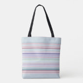 Aqua, Blush and Lavender Stripes Tote Bag (Achterkant)