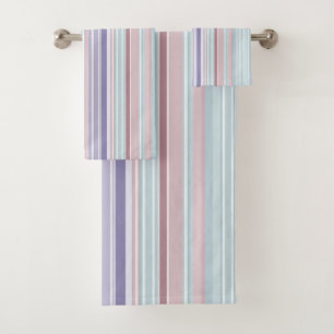 Aqua, Blush en Lavendel Strepen Bad Handdoek