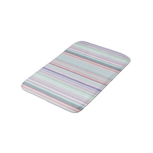Aqua, Blush en Lavendel Strepen Badmat