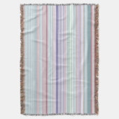 Aqua, Blush en Lavendel Strepen Deken (Voorkant Verticaal)