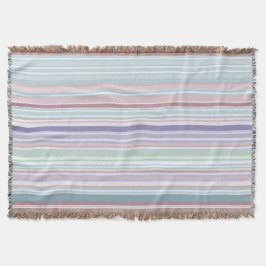 Aqua, Blush en Lavendel Strepen Deken