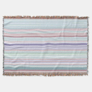Aqua, Blush en Lavendel Strepen Deken