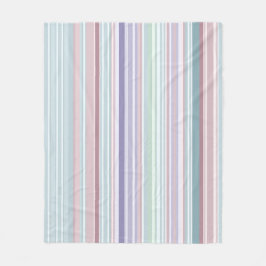 Aqua, Blush en Lavendel Strepen Fleece Deken