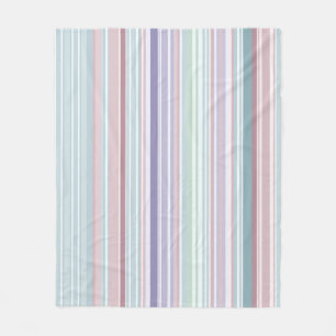 Aqua, Blush en Lavendel Strepen Fleece Deken