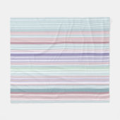 Aqua, Blush en Lavendel Strepen Fleece Deken (Voorkant (Horizontaal))