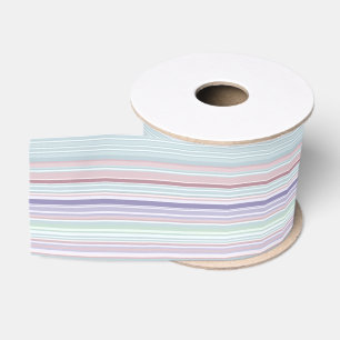 Aqua, Blush en Lavendel Strepen Grosgrain Lint