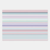 Aqua, Blush en Lavendel Strepen Inpakpapier Vel (Voorkant 2)