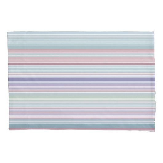 Aqua, Blush en Lavendel Strepen Kussensloop (Voorkant)