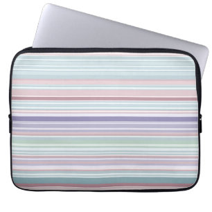 Aqua, Blush en Lavendel Strepen Laptop Sleeve