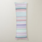 Aqua, Blush en Lavendel Strepen Lichaamskussen (Voorkant Verticaal)
