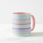 Aqua, Blush en Lavendel Strepen Mok (Voorkant rechts)