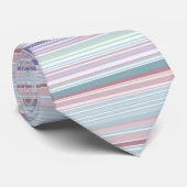Aqua, Blush en Lavendel Strepen Stropdas (Opgerold)