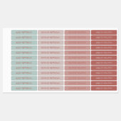 Aqua Blush Kleur Gecodeerde Namen Waterdicht Labels (Vel)