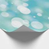 Aqua Bokeh feestverlichting Cadeaupapier (Hoek)