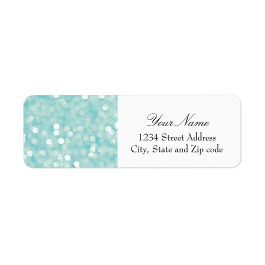 Aqua Bokeh Glitter Sparkles Etiket (Voorkant)