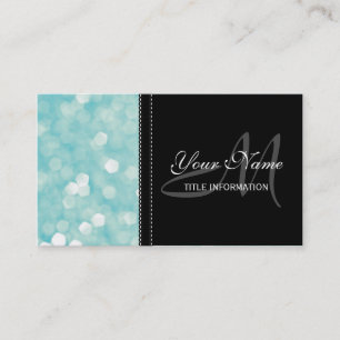 Aqua Bokeh Glitter Sparkles Visitekaartje
