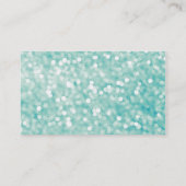 Aqua Bokeh Lights Glitter Sparkles en Monogram Visitekaartje (Achterkant)