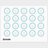 Aqua Bold Border Moderne bruiloft Ronde Sticker (Vel)