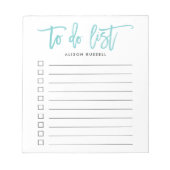 Aqua | Borstel met persoonlijke titel om lijst uit Notitieblok (Voorkant)