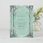 Aqua bos bruiloft Eucalyptus Kaart (Staand voorkant)