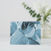 Aqua Botanical Leaves Post Kaart () (Staand voorkant)