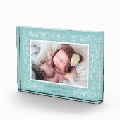 Aqua Botanisch Lijst | BABY Fotoblokken (Rechts)