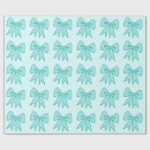 Aqua Bows Wrapping Paper Cadeaupapier (Vlak)