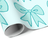 Aqua Bows Wrapping Paper Cadeaupapier (Rol Hoek)