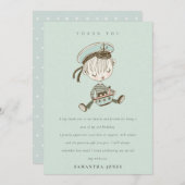 Aqua Boys Little Sailor Nautical Any Age Birthday Bedankkaart (Voorkant / Achterkant)