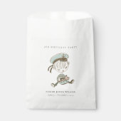 Aqua Boys Little Sailor Nautical Any Age Birthday Bedankzakje (Voorkant)