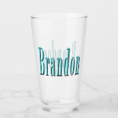 Aqua Brandon Name Logo, Glas (Achterkant)