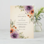 Aqua Breezy Summer Bruiloft Kaart (Staand voorkant)