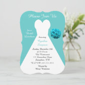Aqua Bridal Luncheon Uitnodigingen (Staand voorkant)