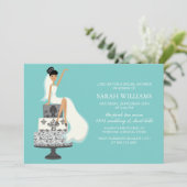 Aqua Bride over bruiloft Cake Kaart (Staand voorkant)