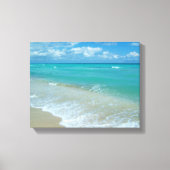 Aqua Bright Blue Beach Waves Canvas Afdruk (Voorkant)