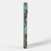 Aqua brown damask Hoesje-Mate iPhone case (Achterkant / Rechts)