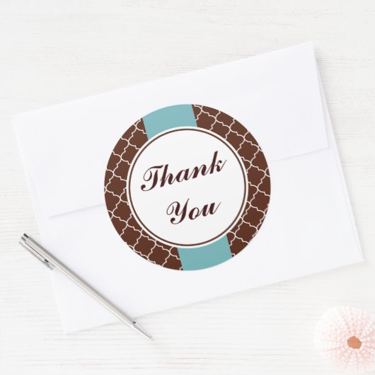 Aqua Brown Dank u Stickers (Envelop)