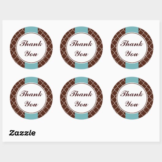 Aqua Brown Dank u Stickers (Vel)