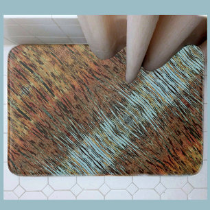Aqua Brown en Oranje Aardse Tribal Abstract Badmat