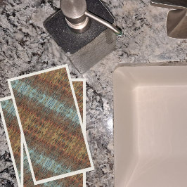 Aqua Brown en Oranje Abstract Servet