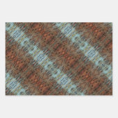 Aqua Brown en Oranje Wild Abstract Wrapping Paper (Voorkant 2)