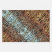 Aqua Brown en Oranje Wild Abstract Wrapping Paper (Voorkant)