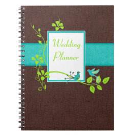 Aqua Brown Green White Wedding Planner Notitieboek