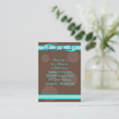 Aqua & Brown Polka Dots Bat Mitzvah Receptie Kaart (Staand voorkant)
