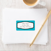 Aqua Brown & White Adresetiketten Etiket (Insitu)