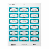 Aqua Brown & White Adresetiketten Etiket (Full Sheet)