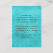 Aqua Brown White Floral Damask Enclosure Kaart (Achterkant)