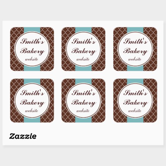 Aqua Brown Zakelijke Stickers (Vel)